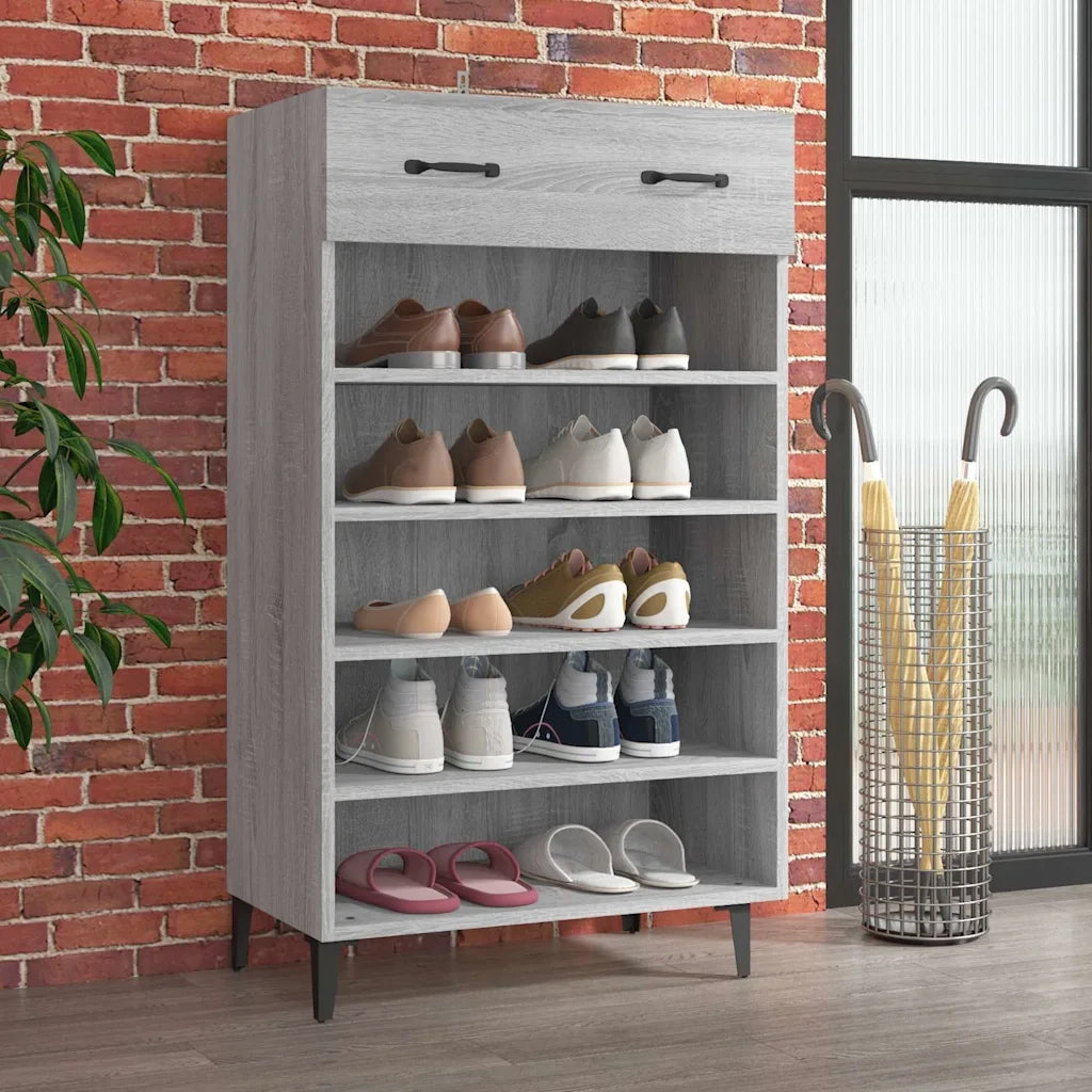 Scarpiera Grigio Sonoma 60x35x105 cm in Legno Multistrato cod mxl 36503