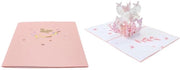 Carta di auguri 3D con fiori farfalla - 15,5 x 13 cm