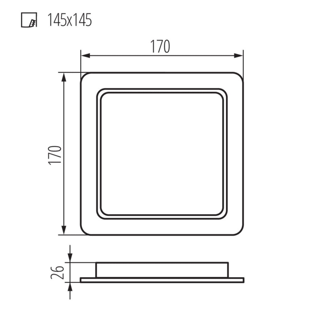 Spot da soffitto quadrato Kanlux TAVO LED 18W 4000K IP44