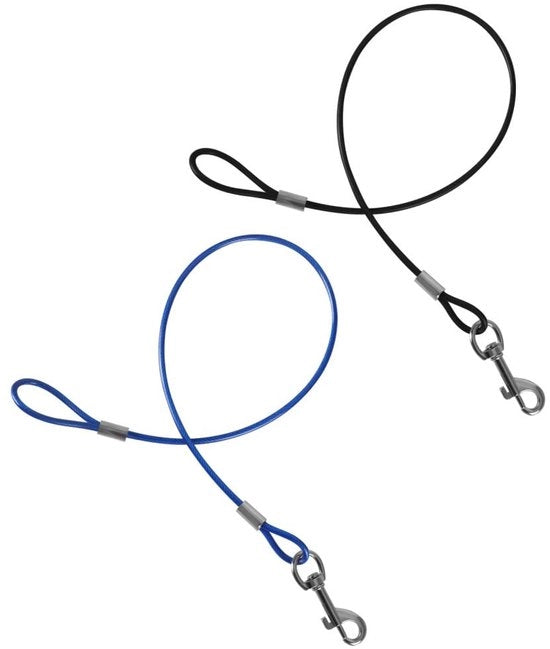 Cinturone per Cani Resistentente allo Strappo - 2 Pezzi 60 cm - 360° Attacco Metallico - Cavo in Acciaio Resistenente - Adatto per Cani Piccoli/Medie Taglie - Attrezzo per Cani