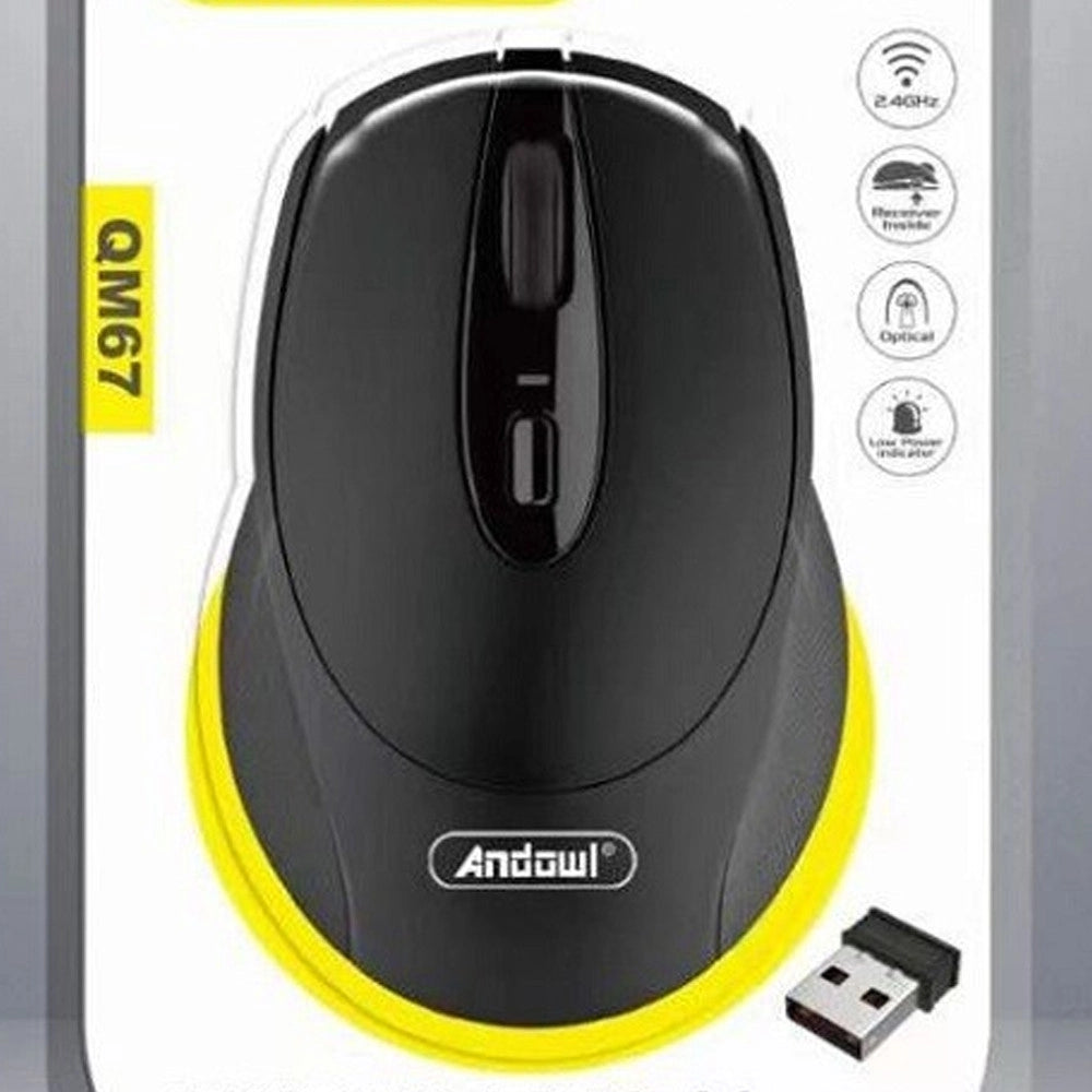 Trade Shop - Mouse Senza Fili Sensore Ottico Wireless 2.4ghz Distanza 6/10 Metri Per Pc Qm67 -