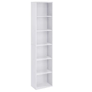 Libreria/mobile contenitore a 6 ripiani per soggiorno ufficio camera da letto stile scandinavo 40 x 24 x 178,5 cm bianco 12_0004248
