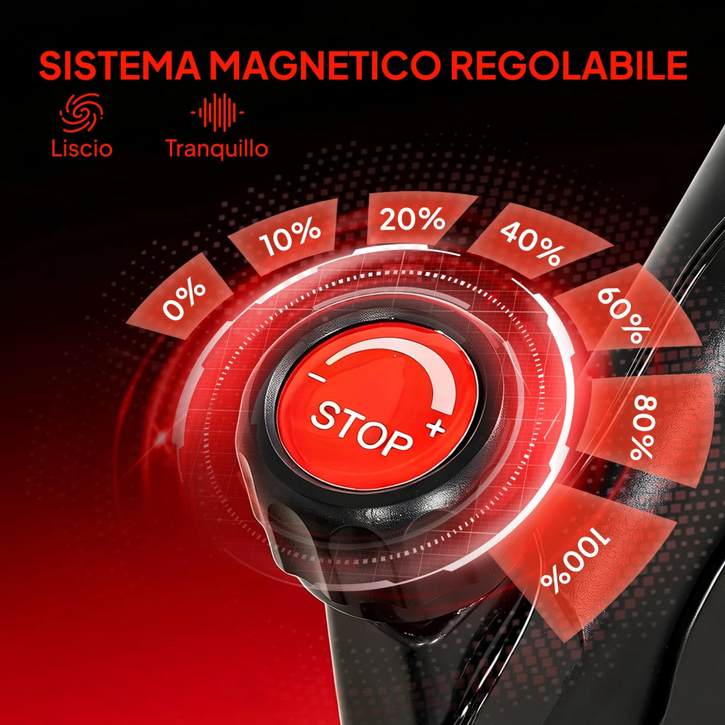 Cyclette Magnetica Regolabile con Display LCD e Supporto Tablet ¨C zephmum ¨C Nero, Acciaio e ABS, 103x49x98-112 cm