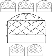 Recinzione per giardino a 6 elementi - Dimensioni: 40 x 52 cm - Metallo vintage nero