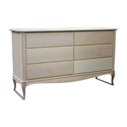 Cassettiera classica 6 cassetti legno grezzo 141x47x90 - Mobili 2G