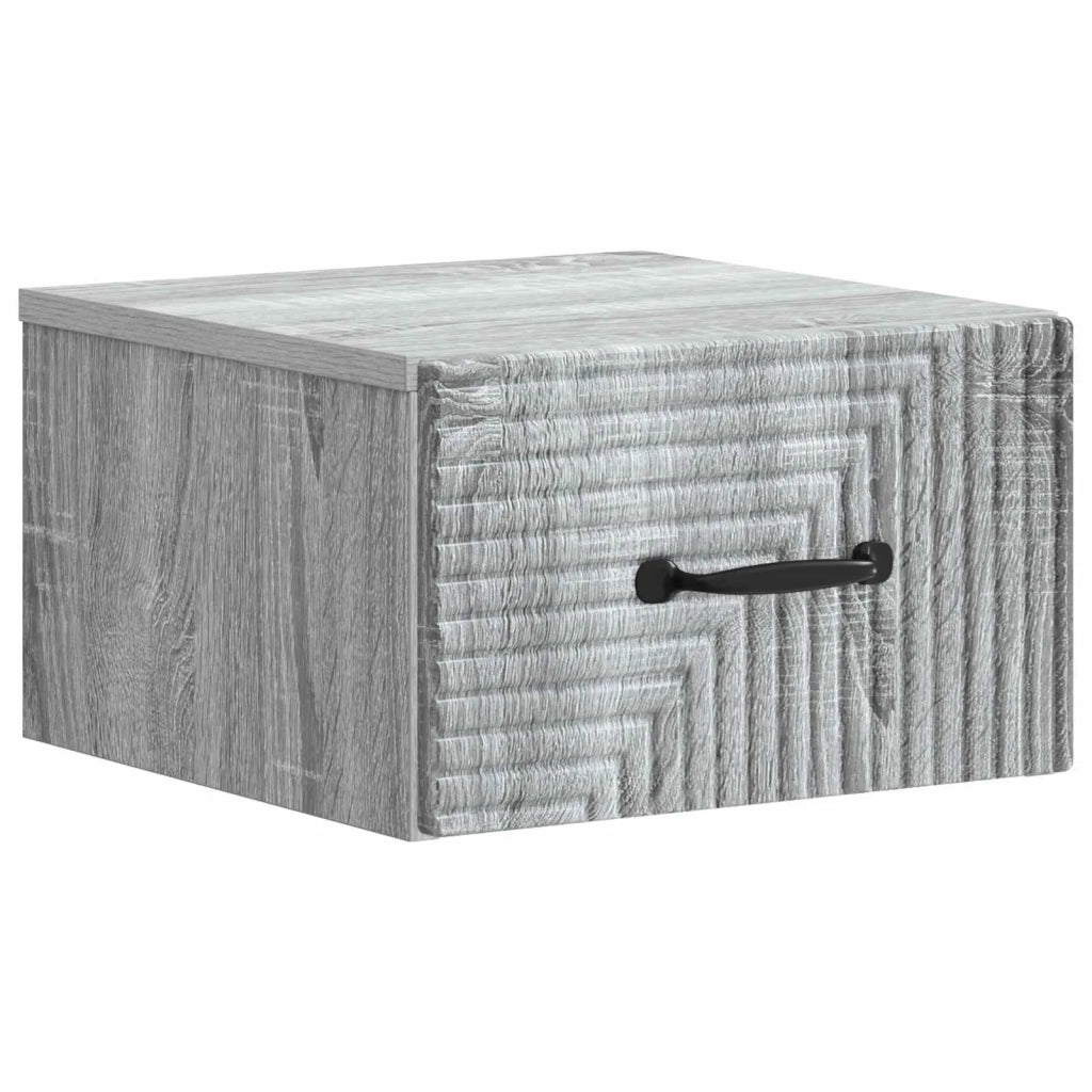 Mobiletto da notte a muro Grigio Sonoma 34,5 x 33 x 20 cm