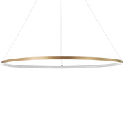 Lampadario ad anello in allumino oro satinato cm. H.92 x Ø.60/100