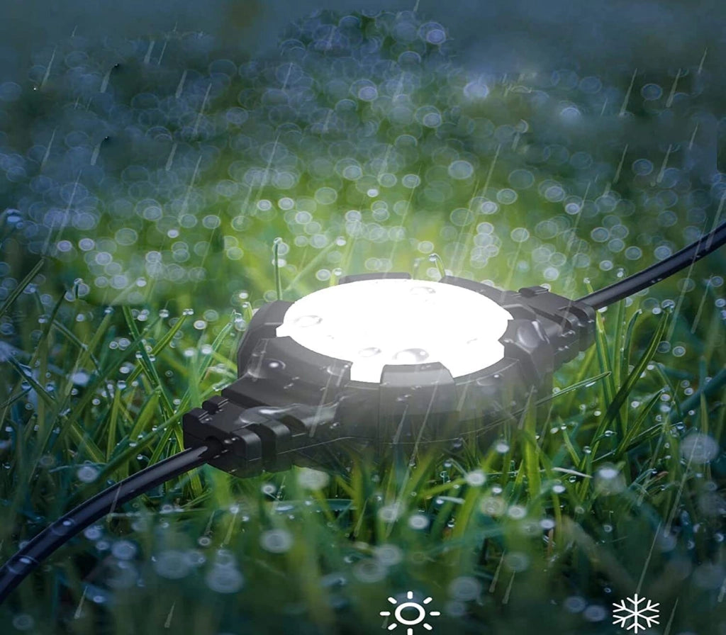 Catena di 16 Luci Led RGB Luce Bianca da 12.8 Mt Su picchetti da Giardino