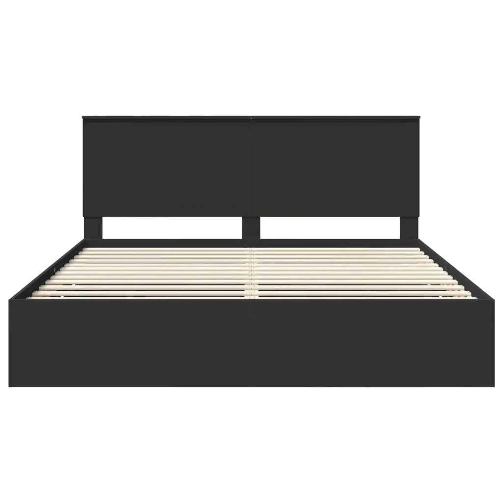Struttura del letto-Giroletto Nero 180 x 200 cm Legno Ingegnerizzato 328774
