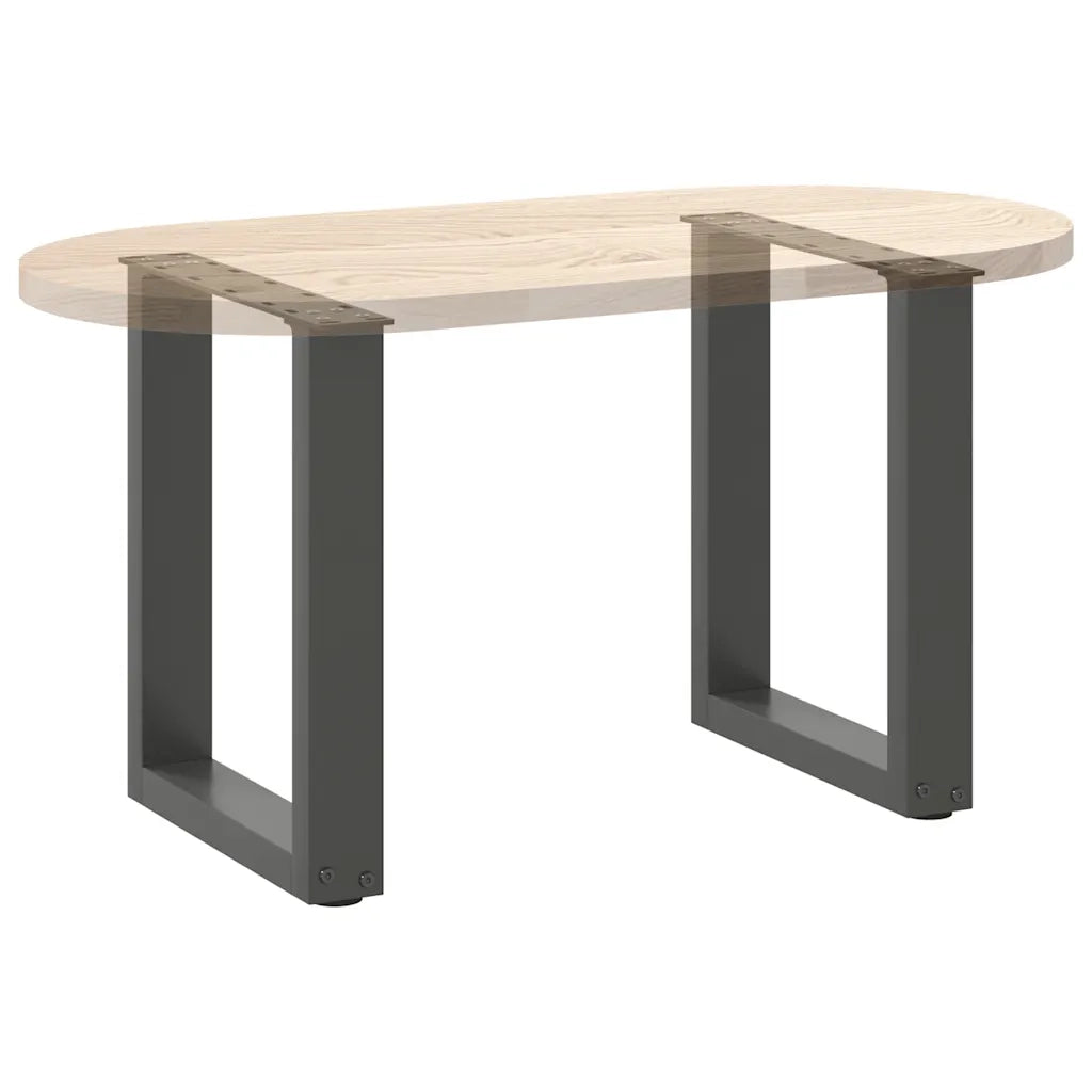 vidaXL Gambe per Tavolino da Caffè a Forma di U 2 pz Antracite 38x(42-43) cm Acciaio