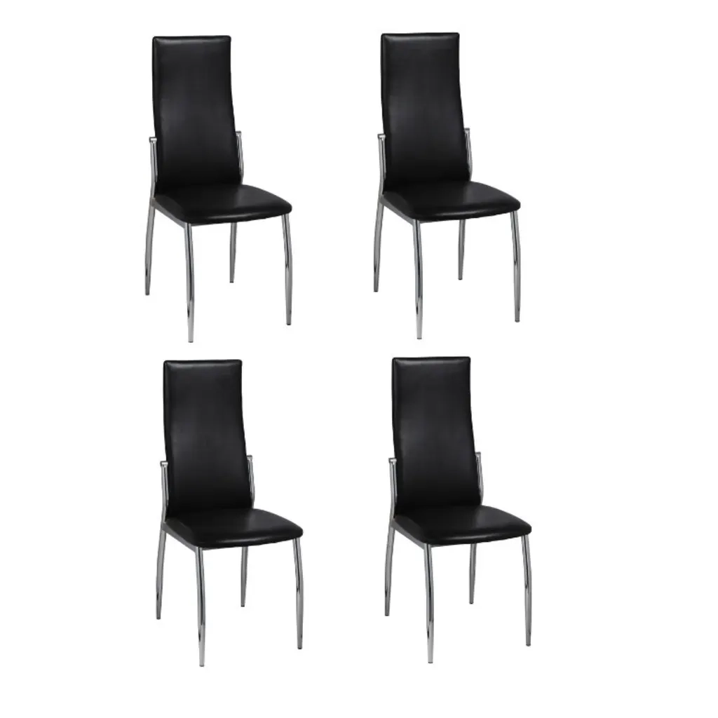 Sedie da Pranzo 4 pz Nere in Similpelle 60570