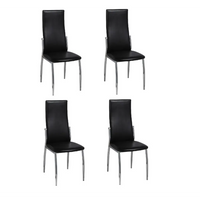 Sedie da Pranzo 4 pz Nere in Similpelle 60570