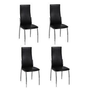 Sedie da Pranzo 4 pz Nere in Similpelle 60570