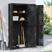 Armadio da Esterno Nero 97x37x165 cm in PP 364208