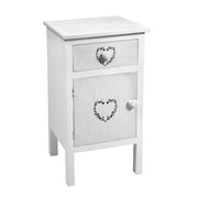 VINCY CASSETTIERA CON DECORO CUORE A 1 CASSETTO E 1 ANTA 40X39XH70CM