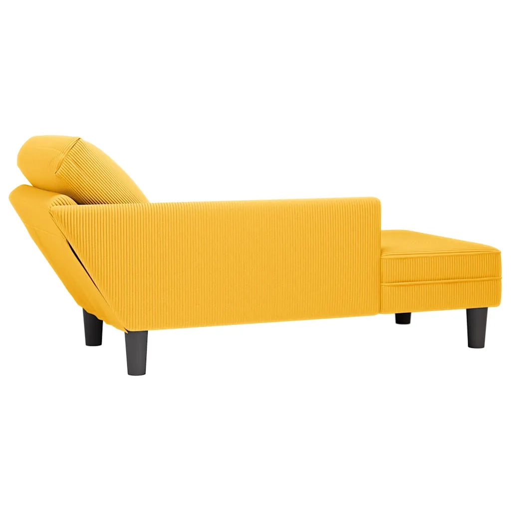 Sdraio con Cuscino Destro in Velluto a Coste Giallo Chiaro CFW2308617