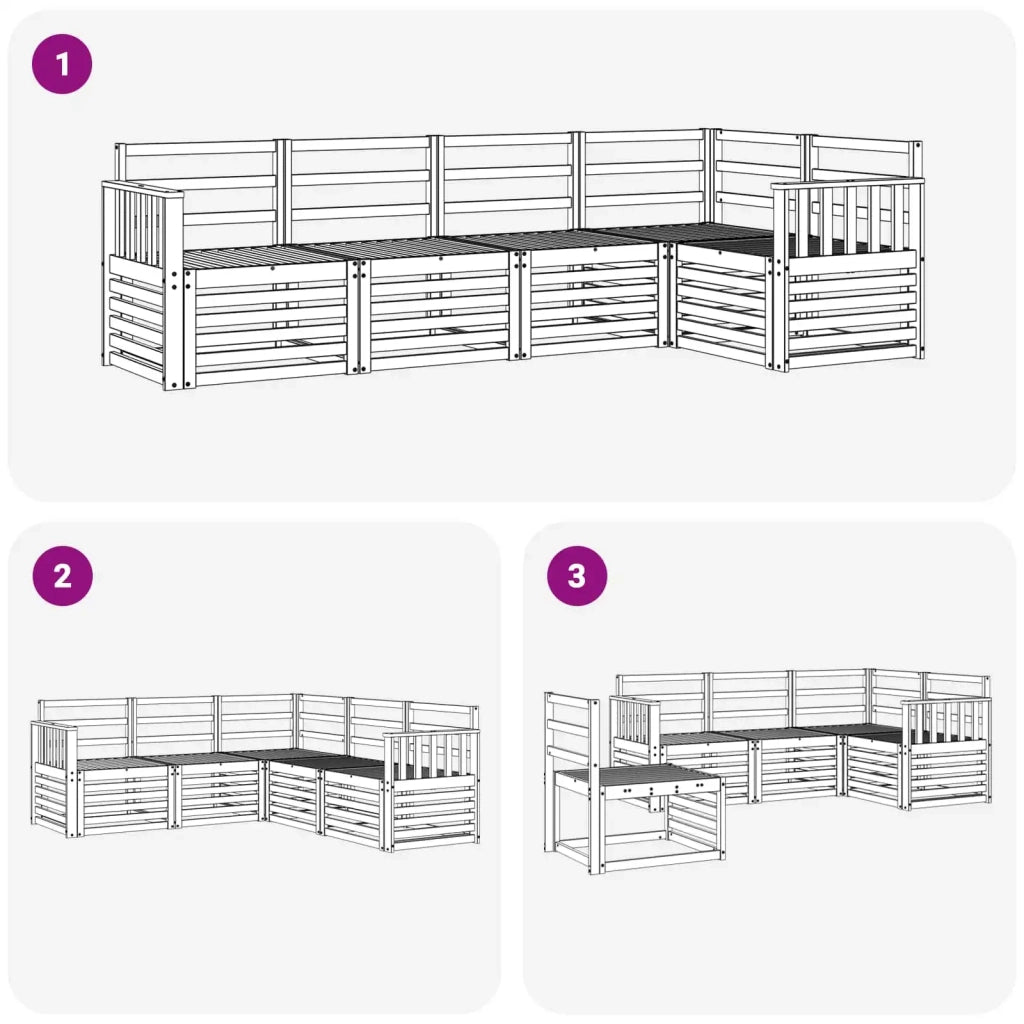 Set di divani da esterno 5 pcs Bianco 247 x 128,5 x 73 cm 3391824