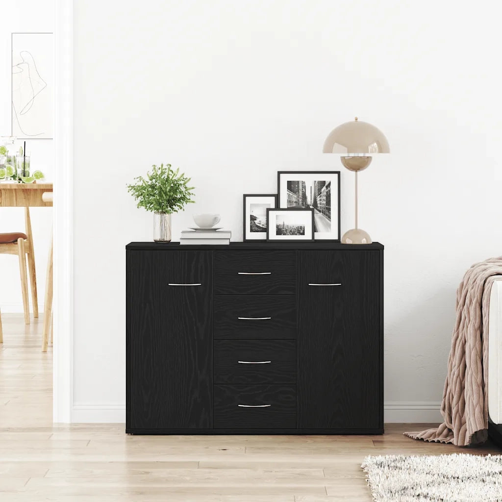vidaXL Credenza Rovere Nero 88x30x64 cm in Legno Multistrato