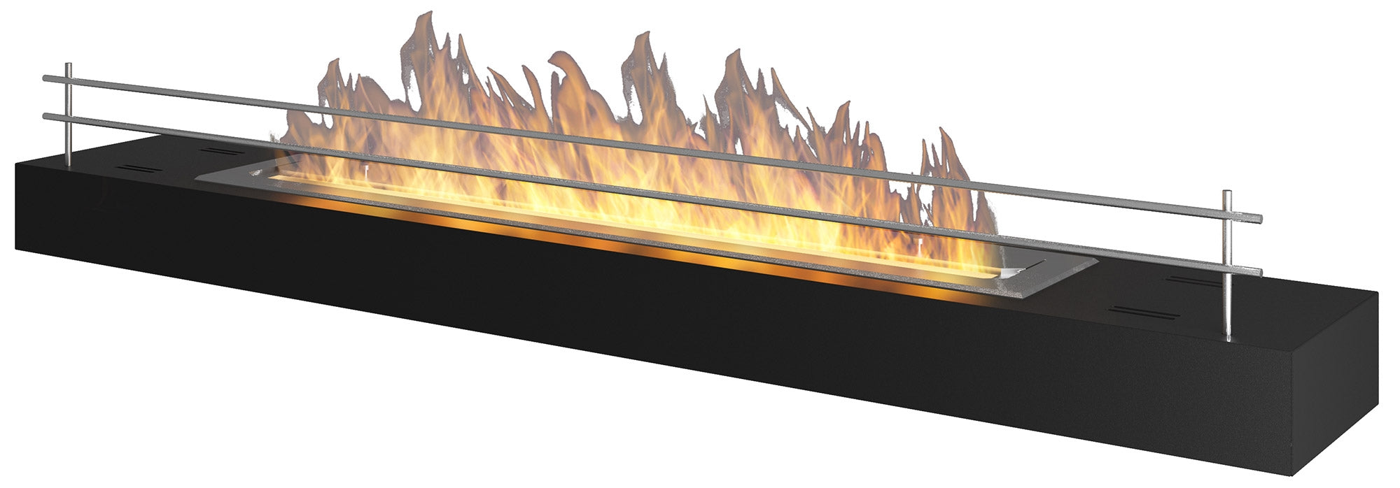 Camino a Bioetanolo da Tavolo 120x19 cm Firebox 1200 Nero con Vetro