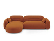 Cosmopolitan Design - Divano angolare modulare sinistro "Sydney" 4 posti in velluto terracotta 