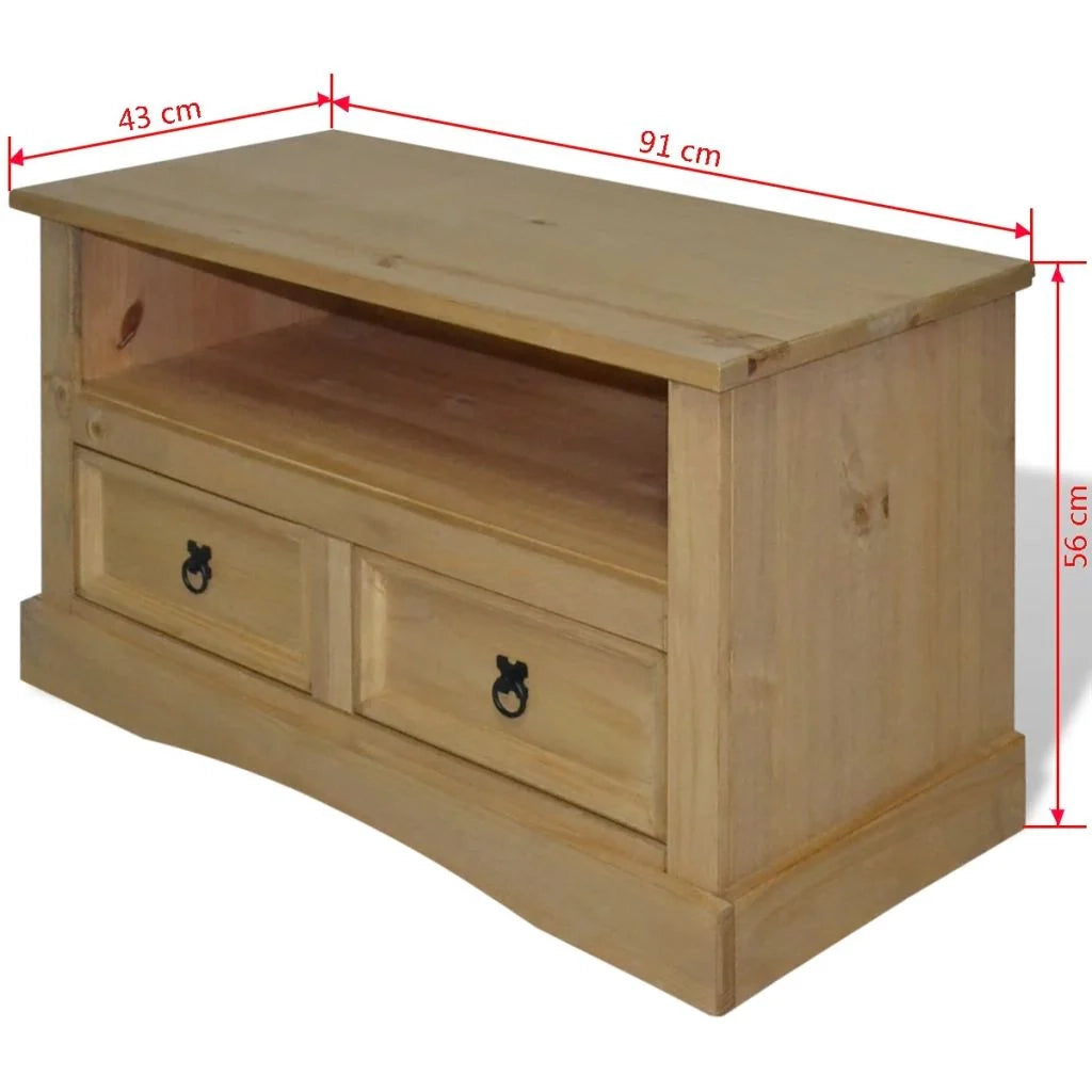 Mobile TV/credenza design pratico pino messicano gamma Corona 91 cm 2502012