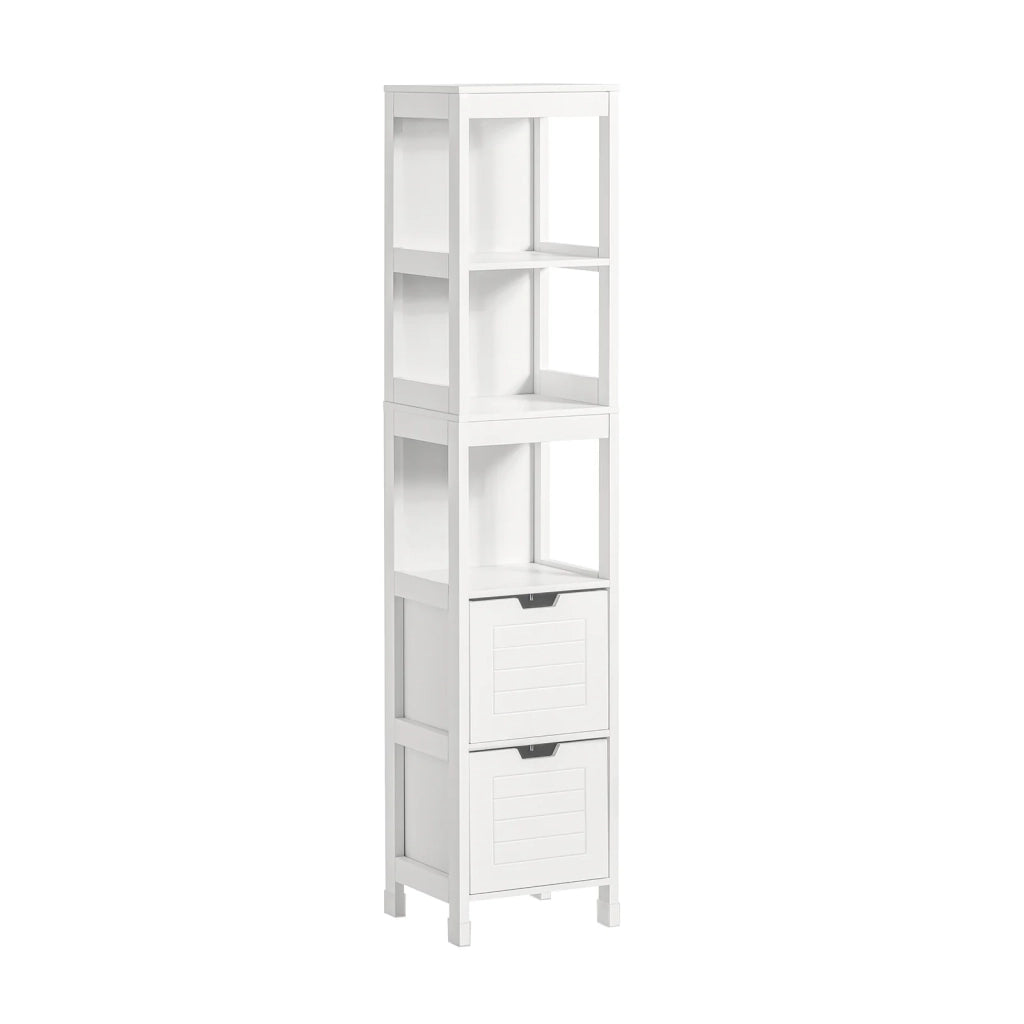 Mobiletto Bagno Colonna Bagno Cassettiera Bagno salvaspazio L30*P30*A145 cm Bianco FRG126-W