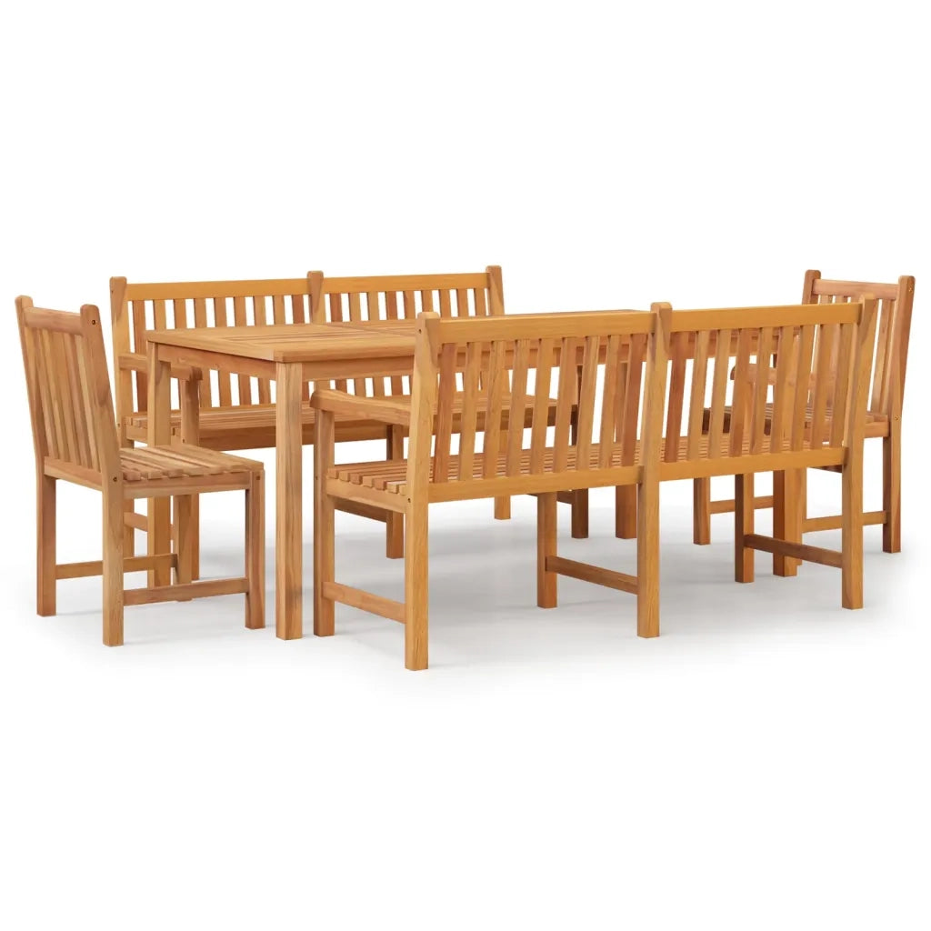 Set da Pranzo per Giardino 5 pz in Legno Massello di Teak 3157158
