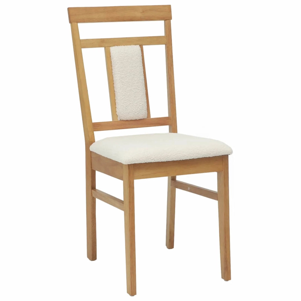 Sedia da pranzo 2 pcs Naturale e chiaro Legno di gomma solido 42020509