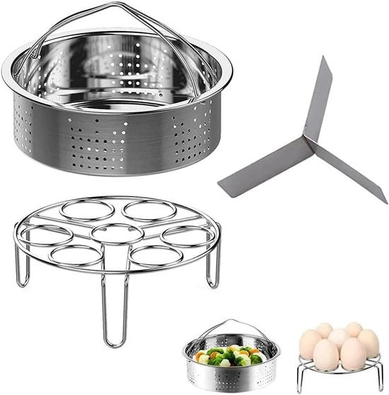 Set di accessori per pentole a vapore Allettato plus - Set di pentole a vapore per pentole a velocità rapida - Valvola di vapore in acciaio inossidabile - Accessorio per cottura a vapore per uova - Accessori per pentole a velocità rapida