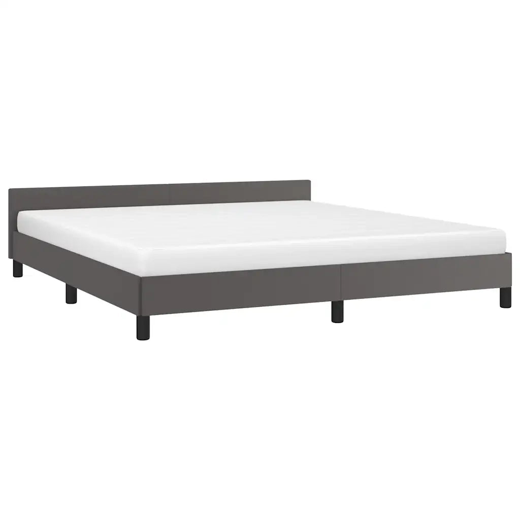 Letto matrimoniale | Letto per adulti | Giroletto con Testiera senza Materasso Grigio 180x200 cm