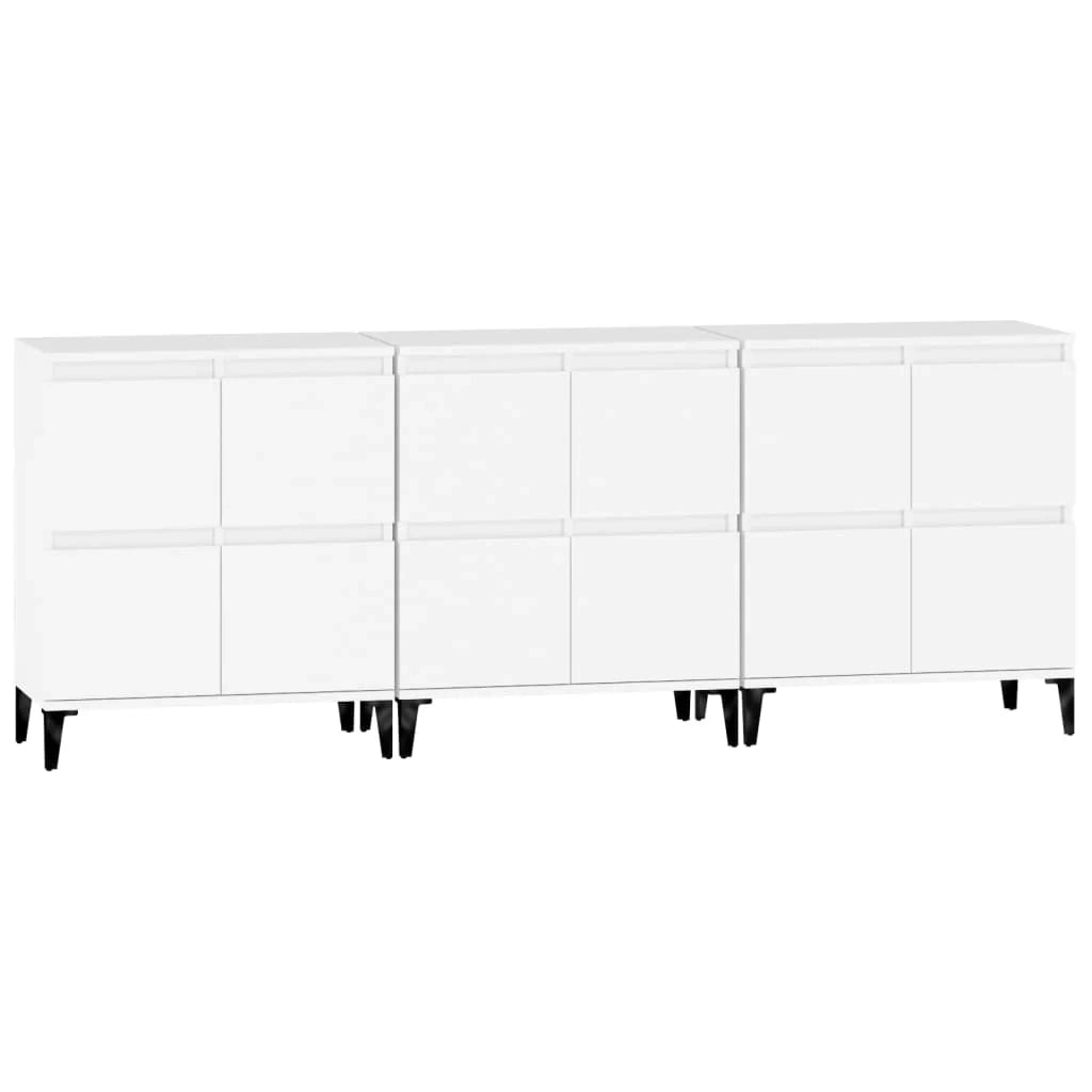 Buffet credenza cassettiera armadio mobile contenitore organizer per cucina soggiorno salotti 3 pezzi 60 x 35 x 70 cm legno ingegnerizzato bianco 02_0036991