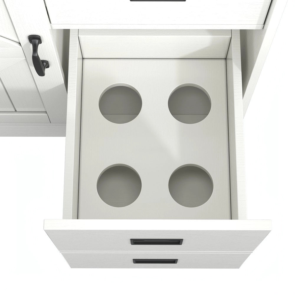 Mobile Bagno con Lavabo in Ceramica, Cassetti e Ante ¨C Xylo ¨C Bianco