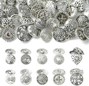 Confezione di 50 pezzi di bottoni antichi in lega d'argento - Decorativi - Bottoni retro - Bottoni per cucire - Bottoni gravi - Dimensioni perfette 17-22,5 mm
