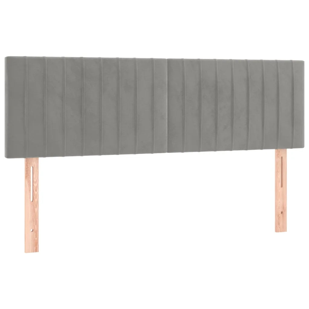 Letto a Molle con Materasso e LED Grigio Chiaro 140x200 cm Velluto