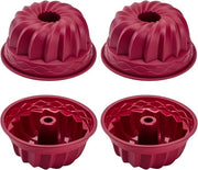 Set di 4 forme per cupcake in silicone da 10 cm, forma per cupcake in silicone antiscorrosiva, BPA-free, resistente al forno e al lavastoviglie, forma a canne per torta di zucca, gelato, brownie, pane e budino