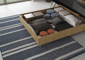 Letto Matrimoniale 160x190 cm con Rete e Contenitore Struttura Quercia con Cuscini in Similpelle Egos Antea Tortora