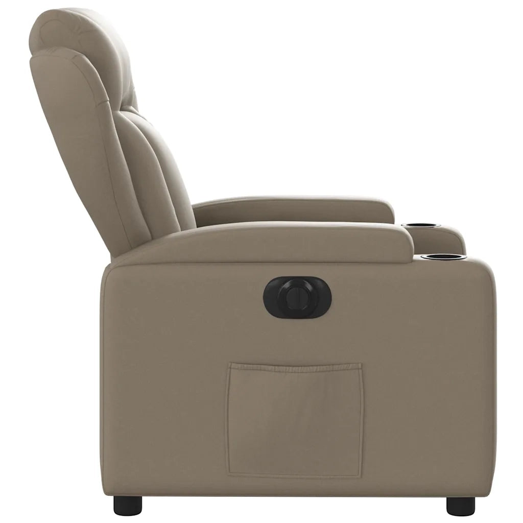 Divano Sedia-Poltrona Reclinabile Elettrica Cappuccino in Similpelle 805779
