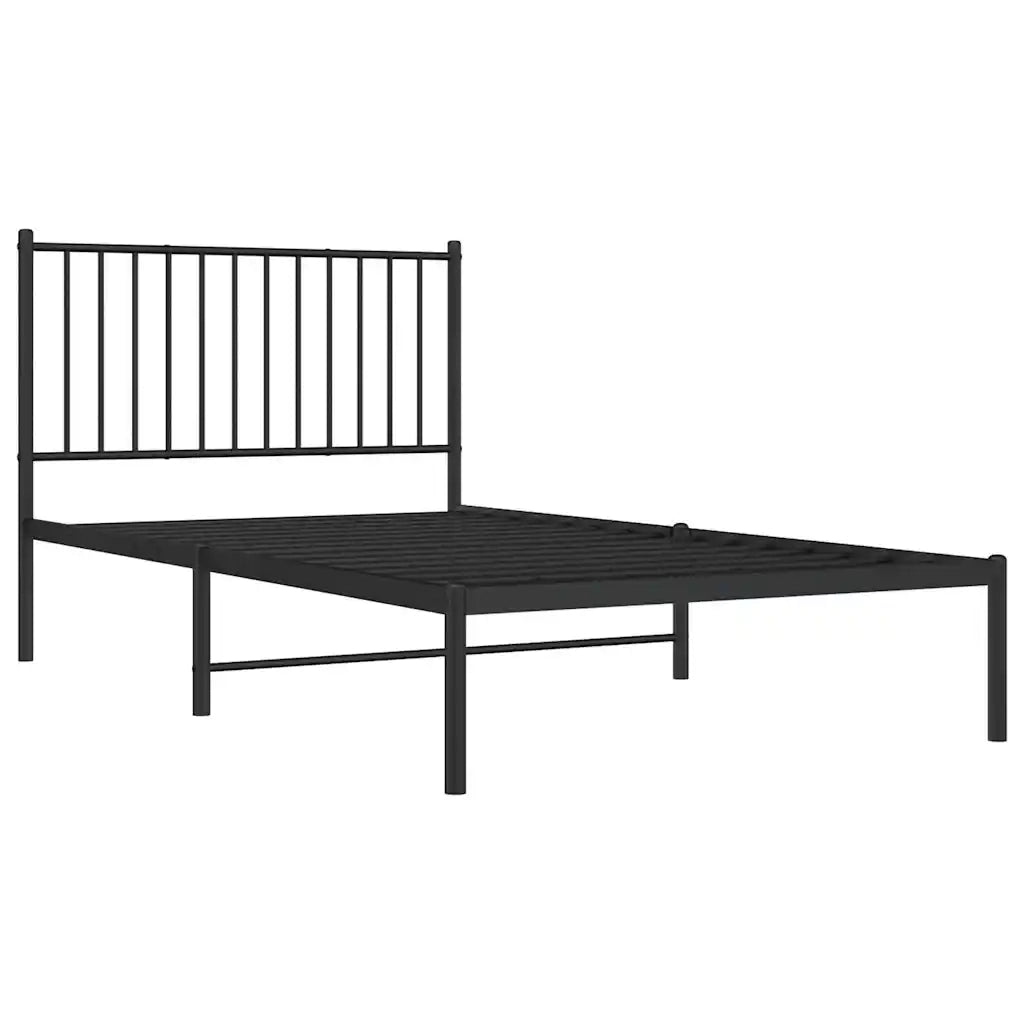 Giroletto con Testiera in Metallo Nero 100x190 cm 350858