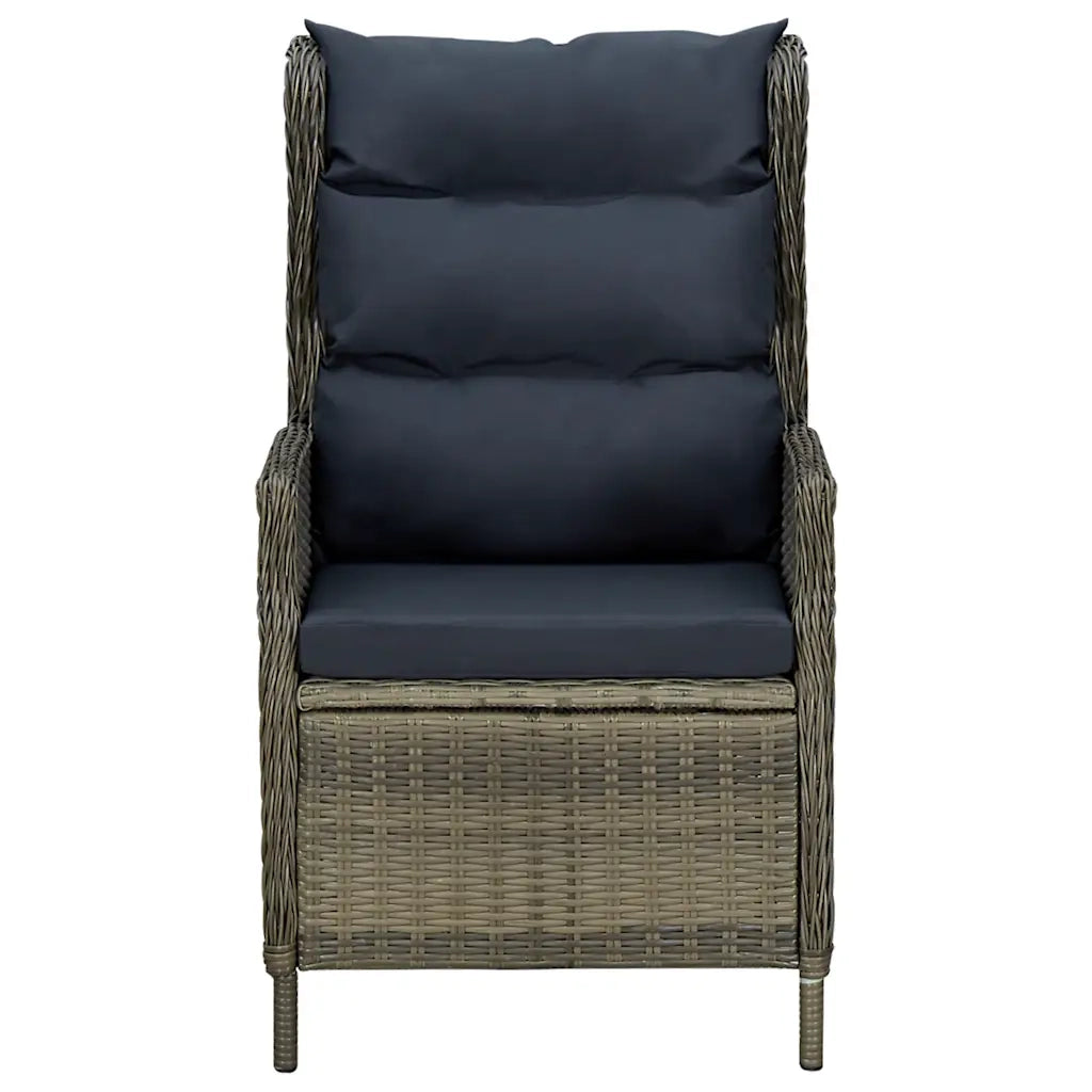 Sedia da Giardino | Sedie da Esterno Reclinabile con Cuscini in Polyrattan Marrone