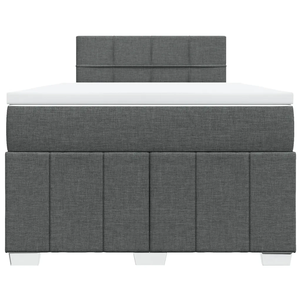 Giroletto a Molle con Materasso Grigio Scuro 120x200 cm Tessuto