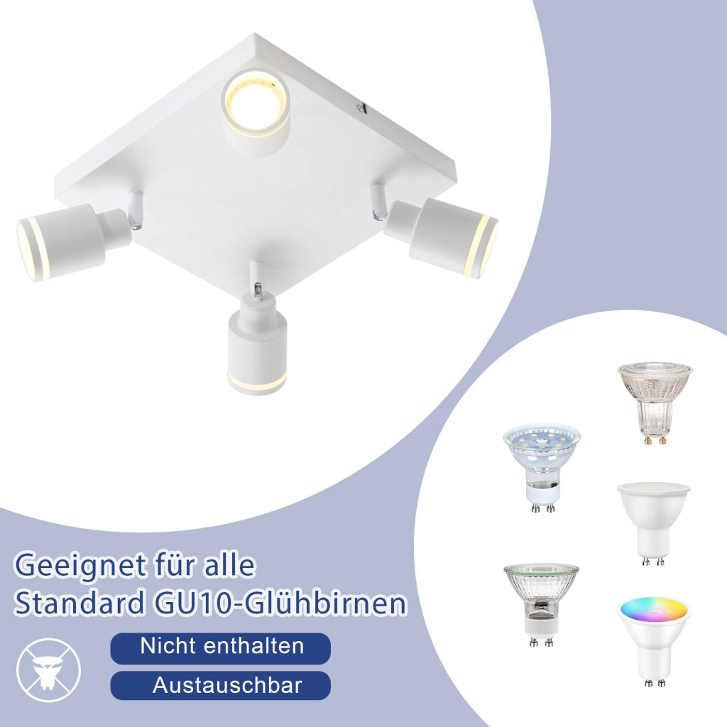 ZMH Faretto da soffitto 4 fiamme giratori per cucina ufficio camera letto
