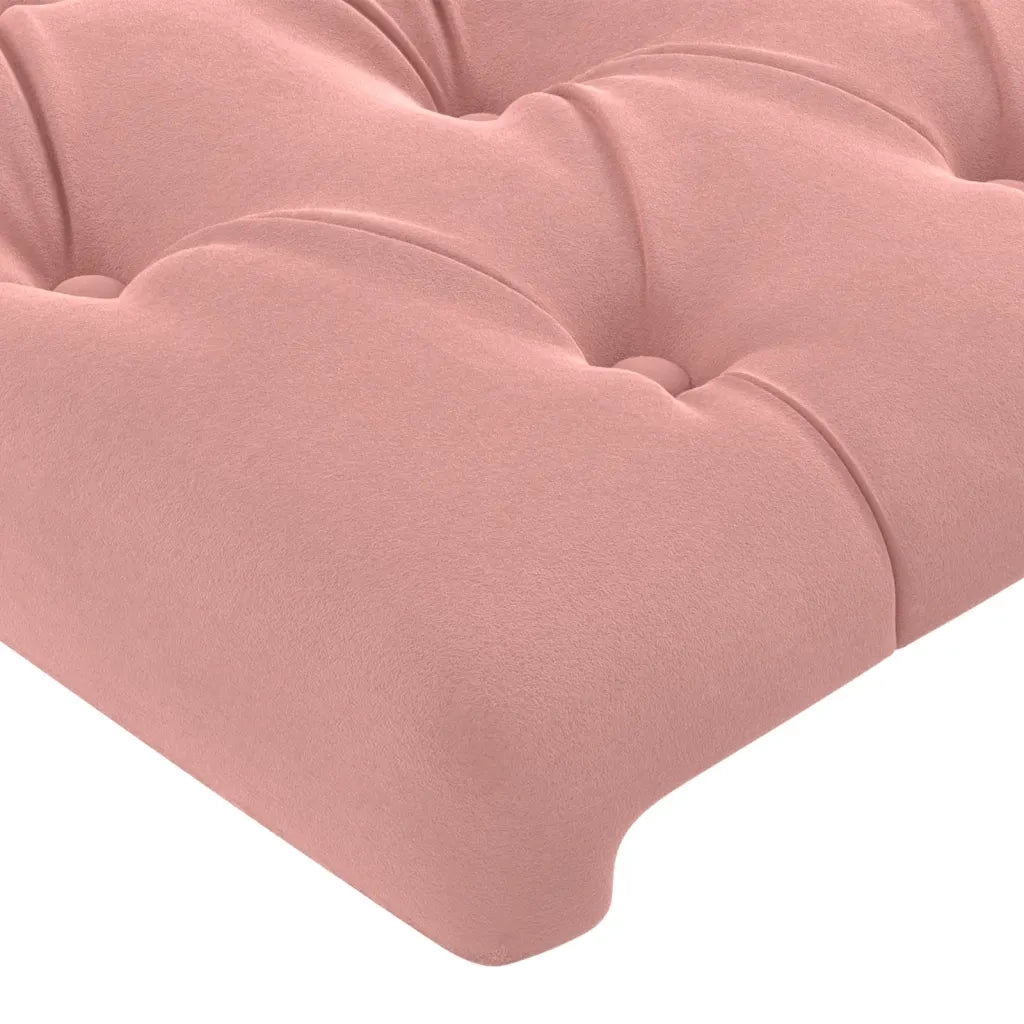 Testiera | Testata ad Orecchio Rosa 183x23x78/88 cm in Velluto
