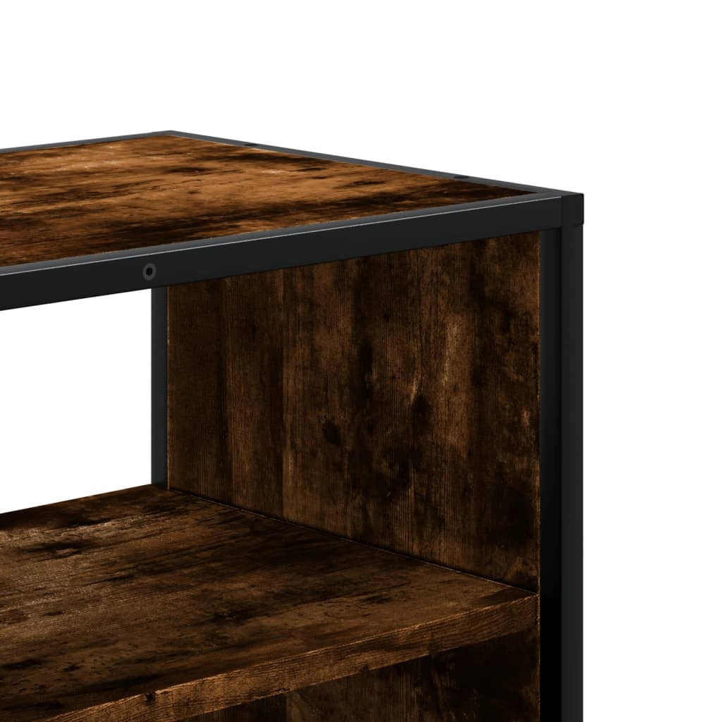 Mobile TV multimediale mensola TV credenza mobile TV sala da pranzo soggiorno camera da letto rovere affumicato 100 x 31 x 39,5 cm legno ingegnerizzato e metallo marrone 02_0027255