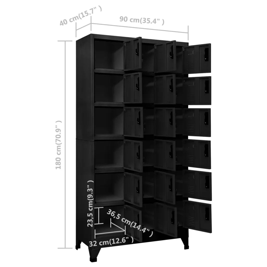 Armadietto con Serratura Nero 90x40x180 cm in Acciaio 339830