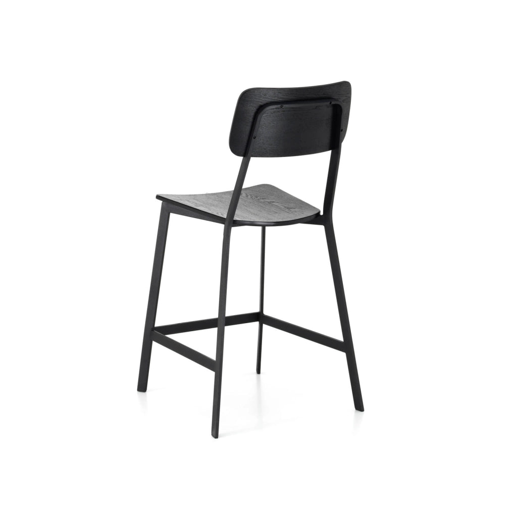Woody - Sgabello in legno nero - Set da 2 pz