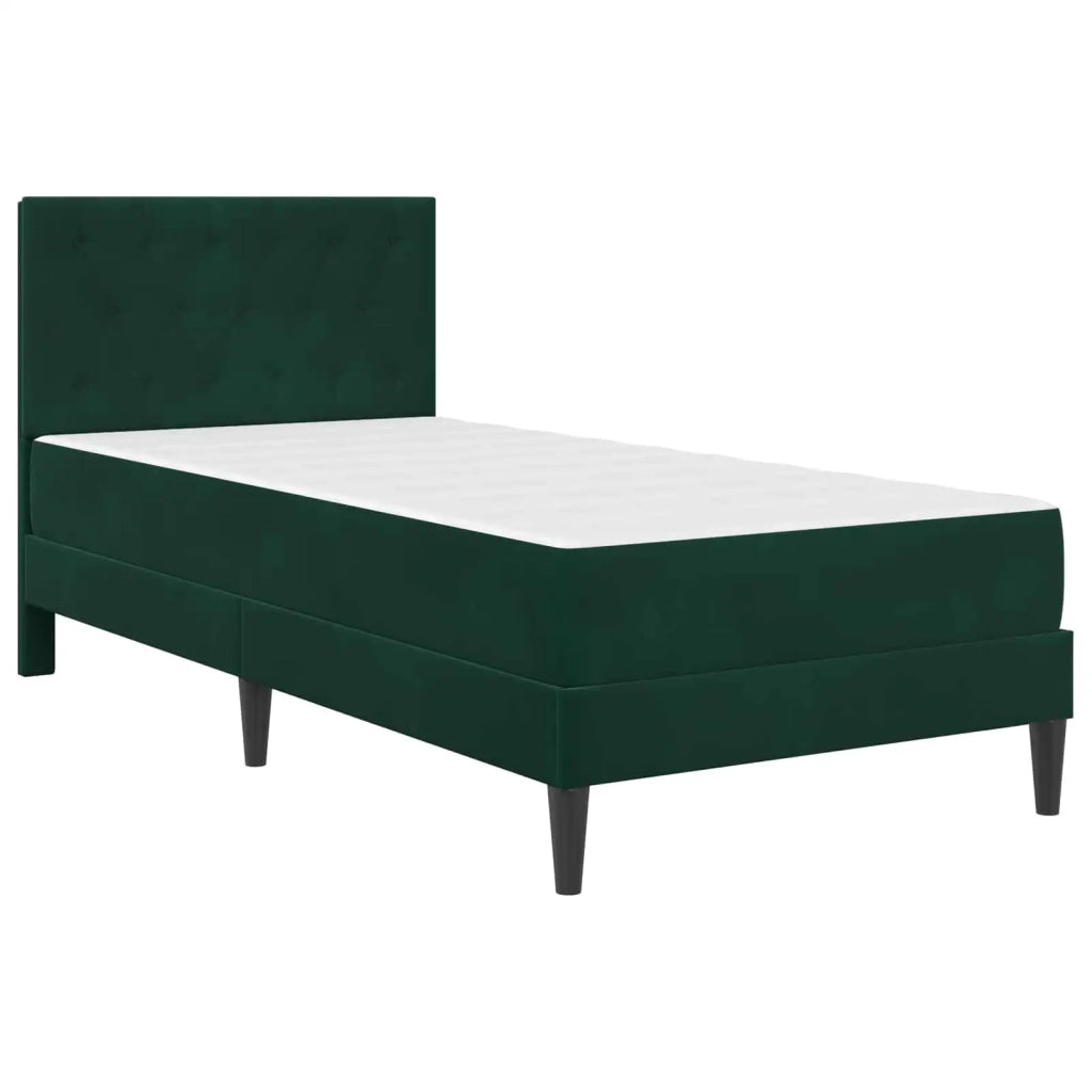 Struttura letto con materasso Verde Scuro 100 x 200 cm Velluto