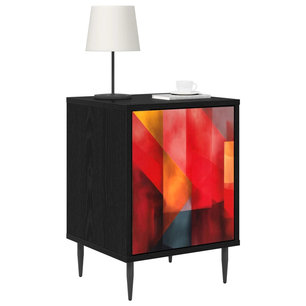 Armadio da Notte HEESCH 2 pz Rovere Nero 36 x 33 x 51 cm 8007248