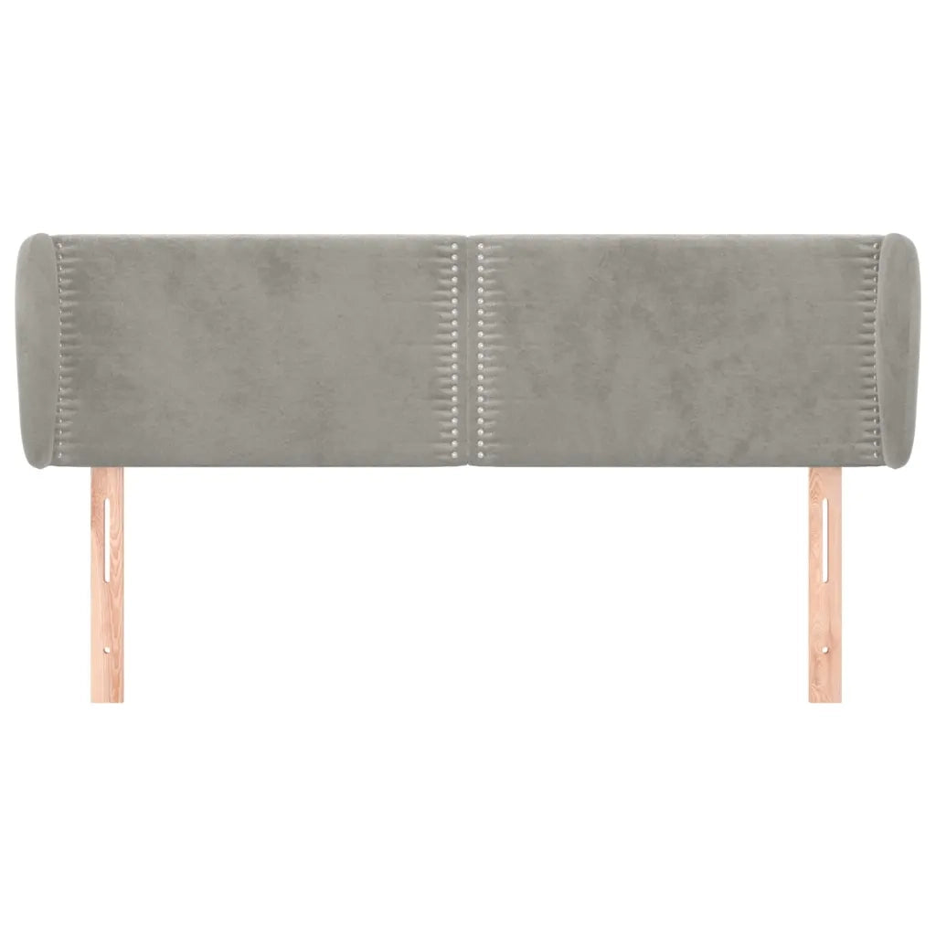 Testiera ad Orecchio Grigio Chiaro 147x23x78/88 cm in Velluto 3117052