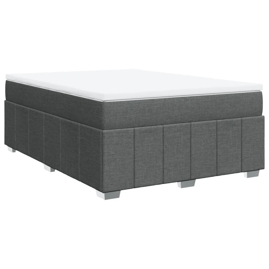 Giroletto a Molle con Materasso Grigio Scuro 160x200 cm Tessuto 3285485
