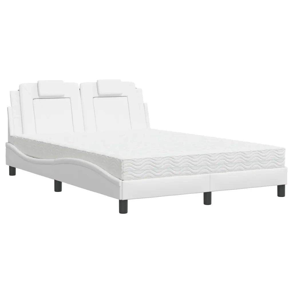 Letto Viana con Materasso Bianco 140x190 cm in Similpelle 3208790